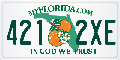 FL license plate 4212XE
