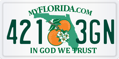 FL license plate 4213GN