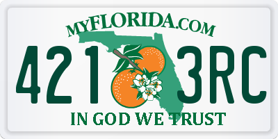 FL license plate 4213RC