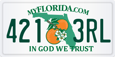 FL license plate 4213RL