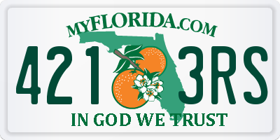 FL license plate 4213RS