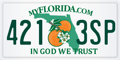 FL license plate 4213SP