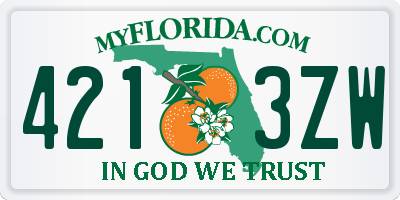 FL license plate 4213ZW