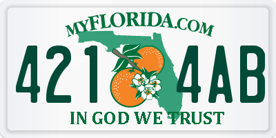 FL license plate 4214AB