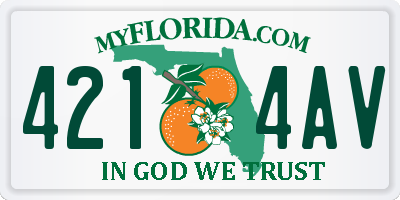 FL license plate 4214AV
