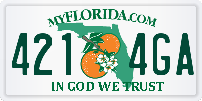 FL license plate 4214GA