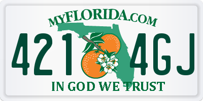 FL license plate 4214GJ