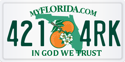 FL license plate 4214RK