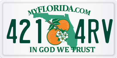 FL license plate 4214RV