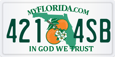 FL license plate 4214SB