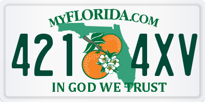 FL license plate 4214XV