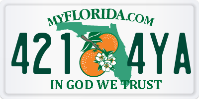 FL license plate 4214YA