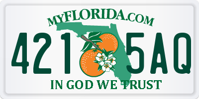 FL license plate 4215AQ