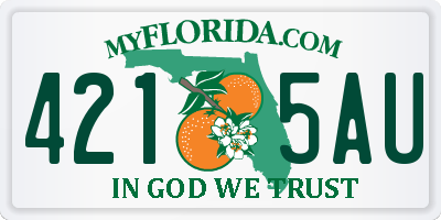 FL license plate 4215AU