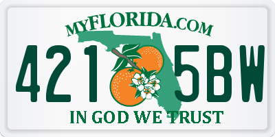 FL license plate 4215BW