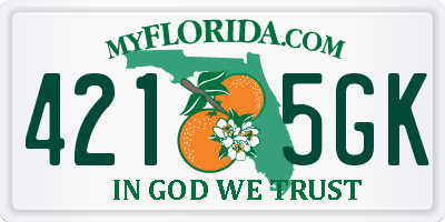 FL license plate 4215GK