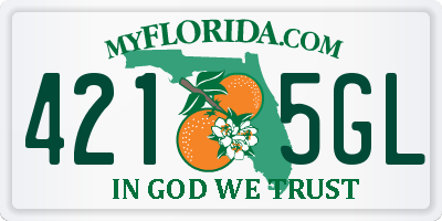 FL license plate 4215GL