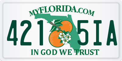 FL license plate 4215IA