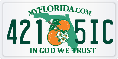 FL license plate 4215IC