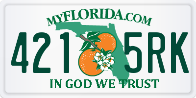 FL license plate 4215RK