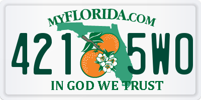 FL license plate 4215WO