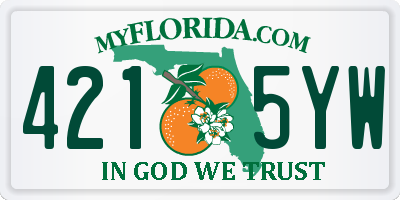 FL license plate 4215YW