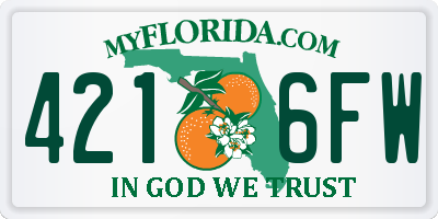 FL license plate 4216FW