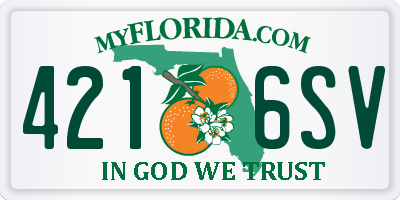 FL license plate 4216SV