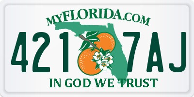 FL license plate 4217AJ