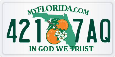FL license plate 4217AQ