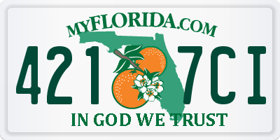 FL license plate 4217CI