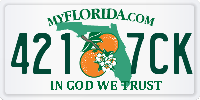 FL license plate 4217CK
