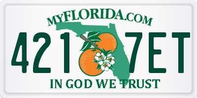 FL license plate 4217ET
