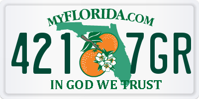FL license plate 4217GR