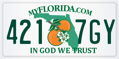 FL license plate 4217GY