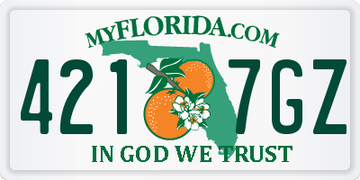FL license plate 4217GZ