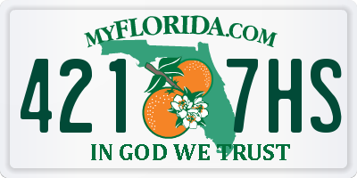 FL license plate 4217HS