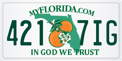 FL license plate 4217IG