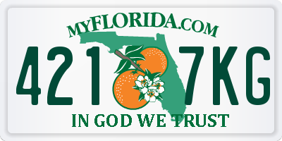FL license plate 4217KG