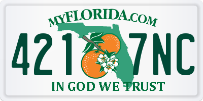 FL license plate 4217NC