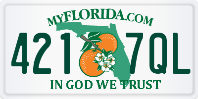 FL license plate 4217QL