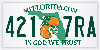 FL license plate 4217RA