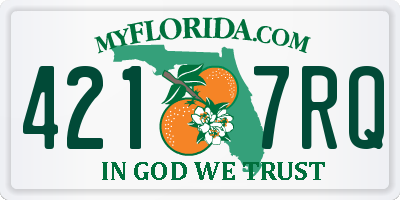 FL license plate 4217RQ