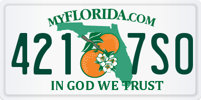 FL license plate 4217SO