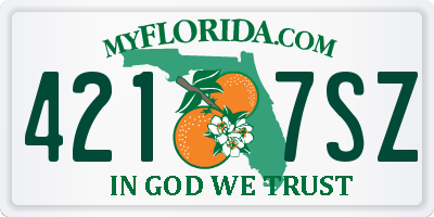 FL license plate 4217SZ