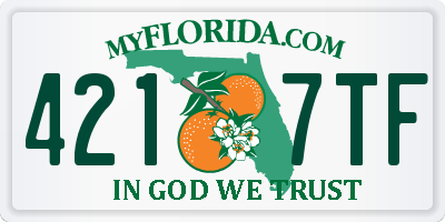 FL license plate 4217TF