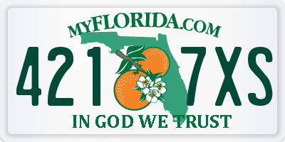 FL license plate 4217XS