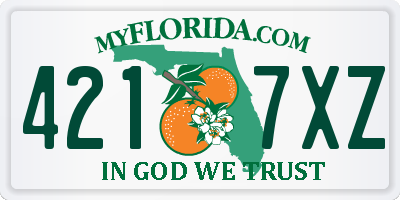 FL license plate 4217XZ