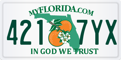 FL license plate 4217YX