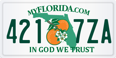 FL license plate 4217ZA